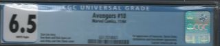 Avengers 10 Cgc 6.  5