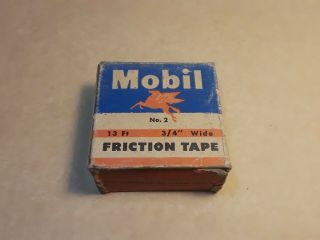 Vintage Mobil Oil Friction Tape W\ Box - Red Pegasus Logo