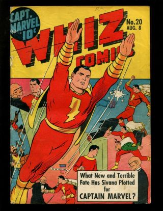 Whiz Comics 20 Vg Captain Marvel Golden Arrow Lance O 