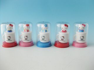 Hello Kitty Sanrio Miniature Ceramic Cup Figure Lid Mascot Ornament Japan Kawaii