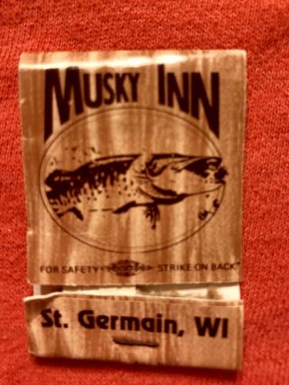 Vintage Wisconsin Matchbook Musky Inn Restaurant St.  Germain On The Lake