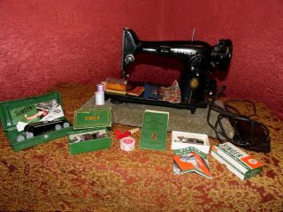 Singer 201 - 2 Sewing Machine W/accs,  Booklet,  Blind Stitcher,  Sews 16 Oz Leather