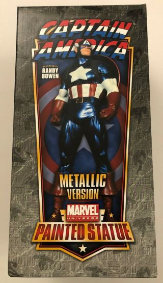 Captain America Metallic Painted Statue Sketch & Signed Randy Bowen 17/1165