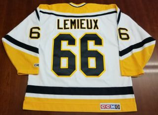 Mario Lemieux Vintage Ccm Pittsburgh Penguins Jersey