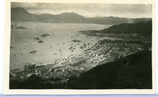 Rppc Real Photo Postcard Hong Kong China Harbor 1920 