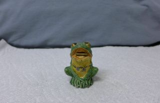 Bt Vintage Figural Metal Tape Measure Frog Colorado Springs Advertisement