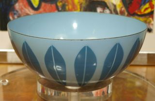 Catherineholm Norway Enamel Blue Lotus 9 " Bowl Mid Century Modern Enamelware