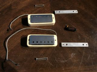 Vintage 1971 Gibson Mini Humbuckers Patent No.  2,  737,  842 Set And Rings Lp