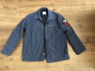 vtg USN US Navy MILITARY Blue UTILITY DECK coat jacket 2
