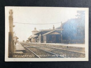 Rppc - Middletown De - Train Depot - Railroad - Station - Monro - Del - Delaware - Real Photo