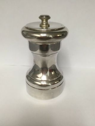 Sterling Silver Pepper Mill Grinder Made In Italy Capstan Shaped Vintage Marked