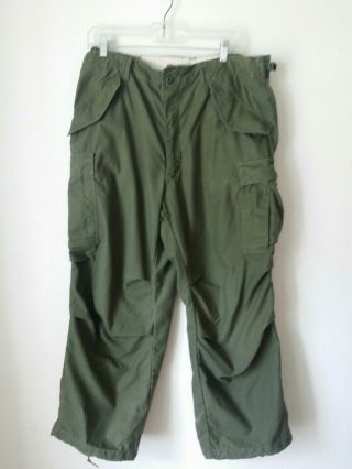 Post Vietnam Era Us Army M 65 Green Field Fatigue Pants Short Med 31 - 35
