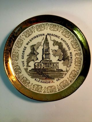 22 Karat Gold A Capsco The George Washington Masonic National Memorial Plate Va