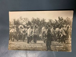 North Dakota Rp C1910 Sioux Indians In Midst Of War Dance By Fred Olsen Pm 1913