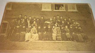 Rare Antique American Outdoor Victorian Fashion School Class,  Pa Cabinet Photo