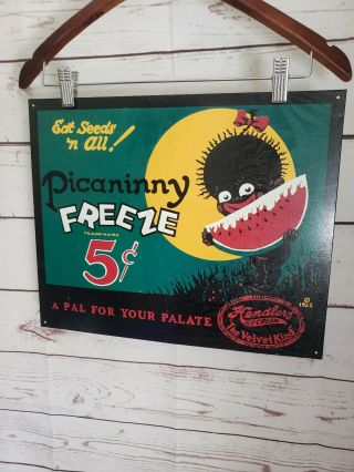 Vintage Tin Sign 1922 Picaninny Freeze