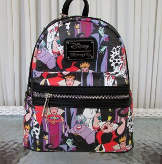 Disney Loungefly Villains Mini Backpack Actual Bag Print Nwt