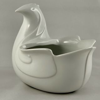 Vintage Dansk Bird Dove White Medium Planter; Candy Bowl; Trinket Dish; Japan