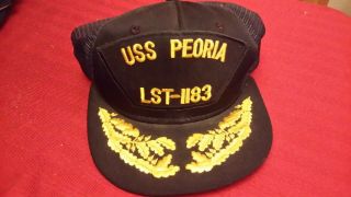 U.  S.  Navy Ship Baseball Hat Cap Uss Peoria Lst - 1183