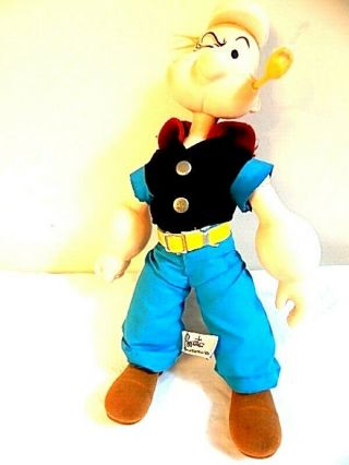 Vintage 1980s Presents Stuffed Popeye The Sailor Man Smoking Plastic Toy Animal