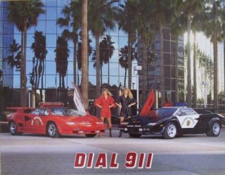 Dial 911: Sexy Firefighter/police Lamborghini 20x16 Art Print