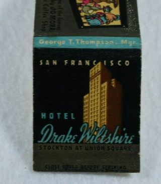 Rare Early Drake Wiltshire Hotel - Great Graphics - San Francisco California