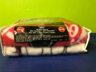 1998 Coca - Cola Supersoft Fleece Blanket Throw RARE NOS 45 