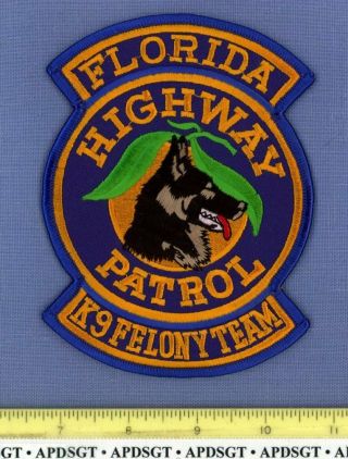 Florida Highway Patrol K - 9 Felony Team Sheriff State Police Patch K9 Dog Canine