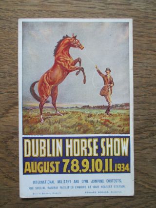 1934 Dublin Horse Show Postcard - Ball 