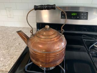 Revere Solid Copper Tea Kettle Pot Awesome Vintage Design Cookware Kitchen
