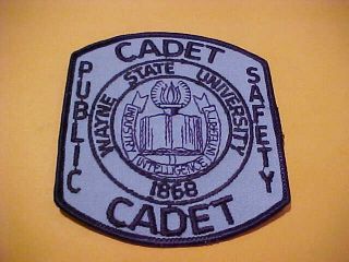 Michigan Wayne State University Cadet Police Patch Shoulder Size