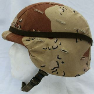 USGI PASGT helmet w/ Desert Storm chocolate chip camo cover 1984 size small 2 3