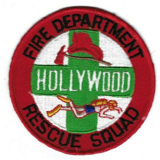 Rare Hollywood (broward County) Fl Florida Fire Dept.  Rescue Squad Patch -
