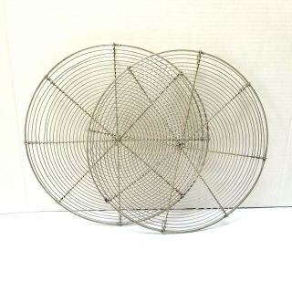 Pair (2) Vintage Metal Wire Round 12.  5 Inch Footed Cooling Rack Pie Cake Baking