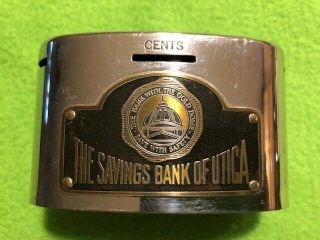 Utica Ny Collectibles " The Savings Bank Of Utica " Traveling Teller Bank
