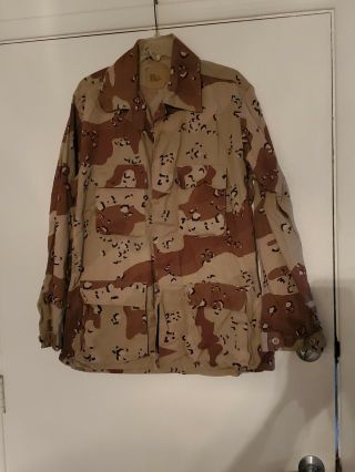 Medium Long Desert Storm Chocolate Chip Camouflage Shirt Jacket Old Stock