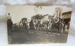 1912 Watonga Oklahoma Cheyenne & Arapaho Indian Fair Parade Rppc By Chaufty
