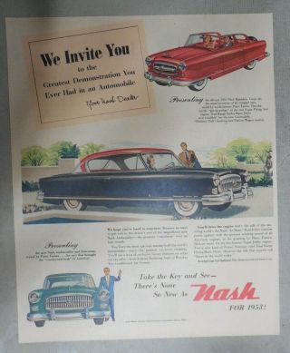 Nash Car Ad: The 1953 Nash Rambler From 1953 Size: 11 X 14 Inches