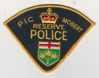 Obsolete Pic Mobert Reserve Tribal Police Dept.  Shoulder Patch - Ontario - Canada