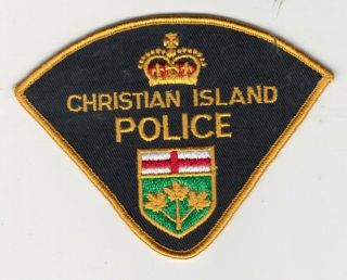 Obsolete Christian Island Tribal Police Dept.  Shoulder Patch - Ontario - Canada