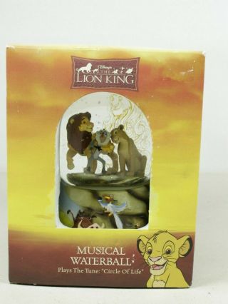 Disney 1994 The Lion King Circle Of Life Musical Waterball Snow Globe
