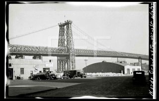 1937 Williamsburg Bridge Manhattan Nyc York City Old Photo Negative S267