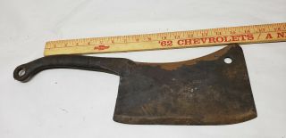 Antique hand forged B A Stevens No 9 meat cleaver hog splitter Toledo Ohio 3