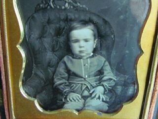 Young Boy Sitting On A Chair Daguerreotype Photograph In A Thermoplastic Case