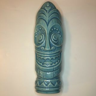 Disney Polynesian Village Resort Tiki Mug Glass Second Edition Blue Prototype