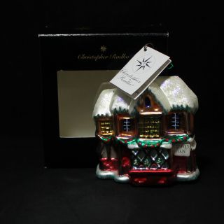 1999 Christopher Radko Blown Glass Christmas Ornament Old House St.  Ives Inn