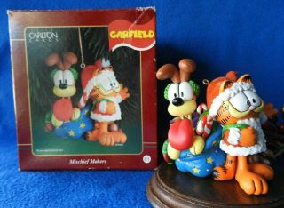 Carlton Cards Ornament 2000 Garfield The Cat Santa And Odie Dog Mischief Makers