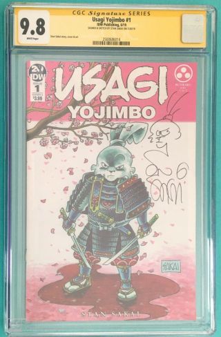Usagi Yojimbo 1 Cgc 9.  8 Ss - Signed & Sketch Remark By Stan Sakai