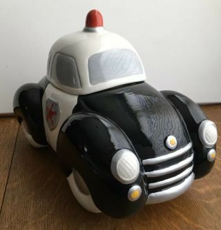 Vintage Cookie Jar Police Car Adorable Vw Bug Style With Star And Siren
