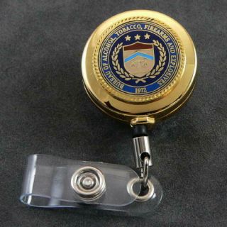 BATFE ATF Justice Seal Federal Agent Retractable Badge Reel Security ID Holder 3